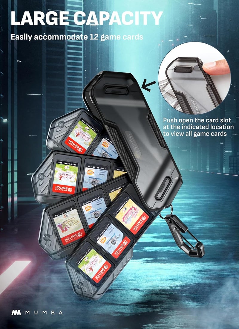 Mumba 12 Switch Game Card Case Holder for Nintendo Switch Game Cards, Portable and Exquisite Protective Hard Shell with 4 Layer Rotatable Holder for Nintendo Switch 2/Switch/Switch OLED/Lite (Black) - Image 2